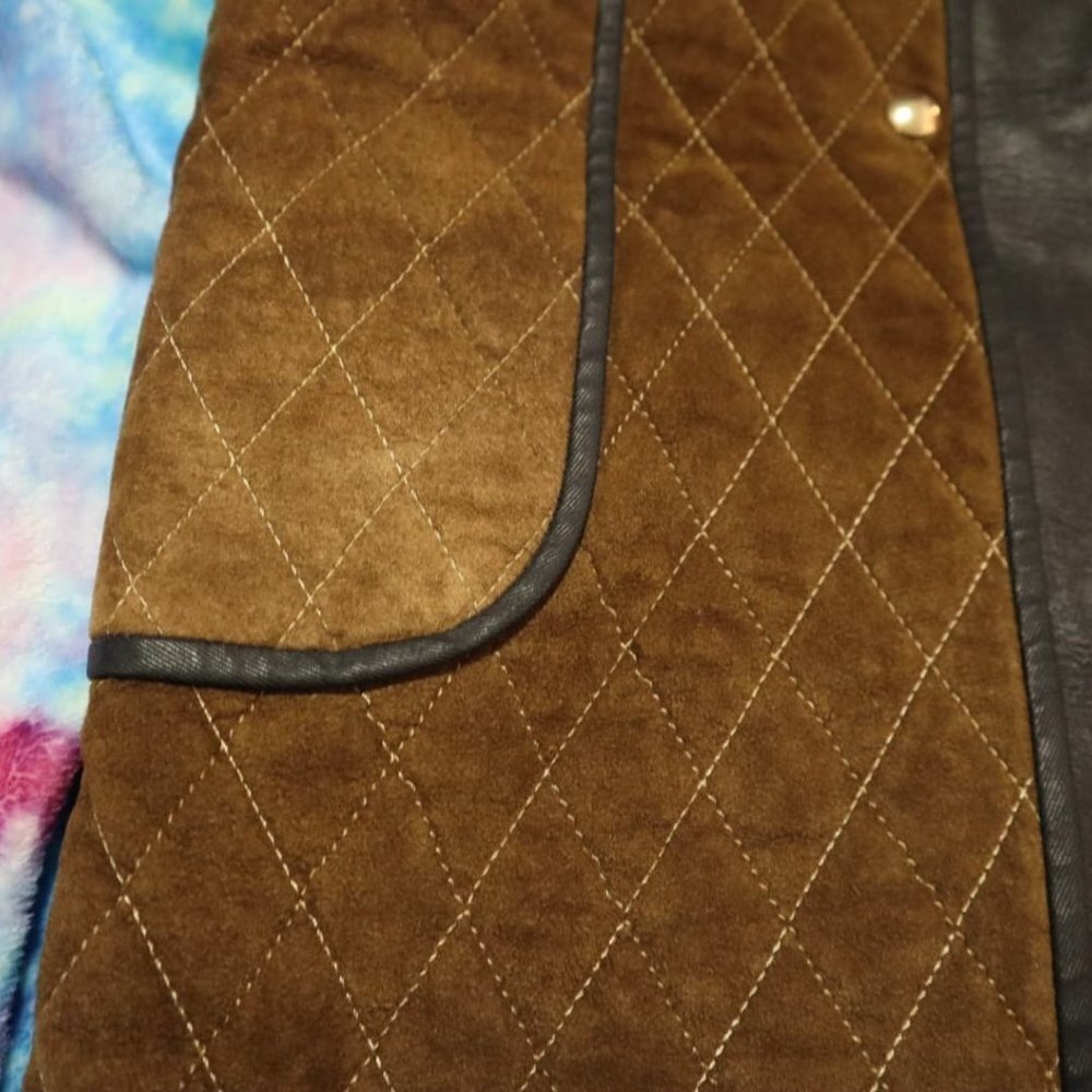 RUNWAY FW2012 Sz 4 Tommy Hilfiger Quilted Leather Skirt Two-Tone Leather Autumn - Picture 11 of 16